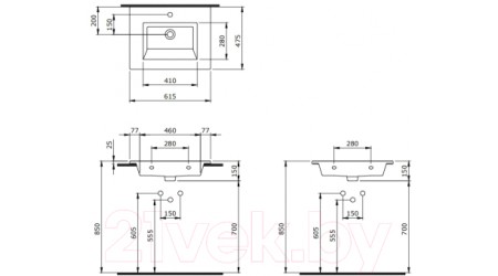 Умывальник Berges Ego 60x47.5 182004