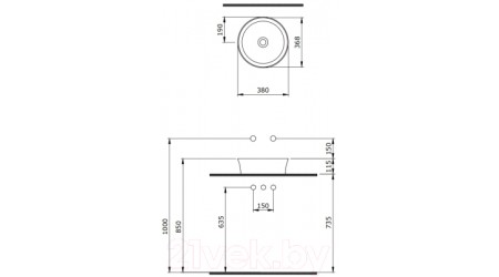 Умывальник Berges Ego SL 181221 (белый матовый)