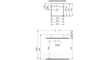 Умывальник Berges Ego SL 45x45 182014