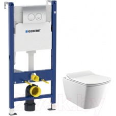 Унитаз подвесной с инсталляцией Creavit Elegant EG321-11CB00E-0000 + KC1103.01.0000E + 458.124.21.1
