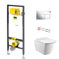 Унитаз подвесной с инсталляцией Creavit Elegant EG321-11CB00E-0000 + KC1103.01.0000E + 792824