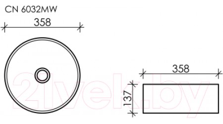 Умывальник Ceramica Nova Element CN6032MW