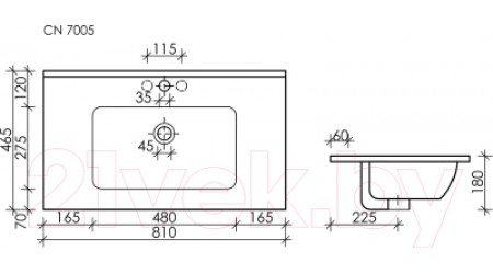 Умывальник Ceramica Nova Element CN7005MB