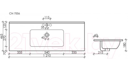Умывальник Ceramica Nova Element CN7006MB