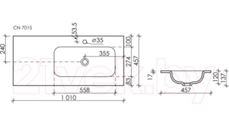 Умывальник Ceramica Nova Element R CN7015