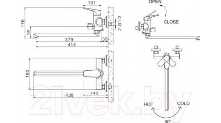 Смеситель Bravat Eler F6191238CP-01L 