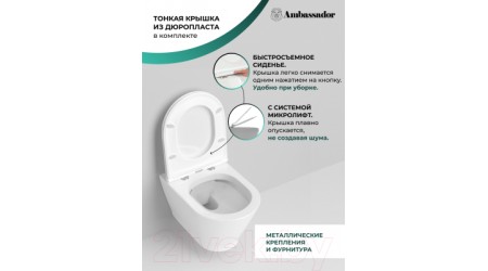 Унитаз подвесной Ambassador Elysium / 183K19002RS