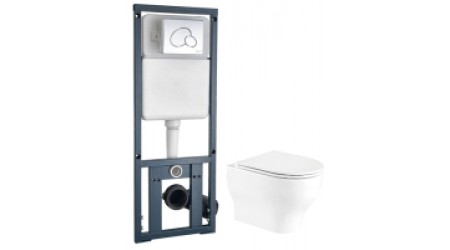 Унитаз подвесной с инсталляцией WeltWasser Erlenbach 004 GL-WT + Marberg 410 RD