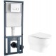 Унитаз подвесной с инсталляцией WeltWasser Erlenbach 004 GL-WT + Marberg 410 SE