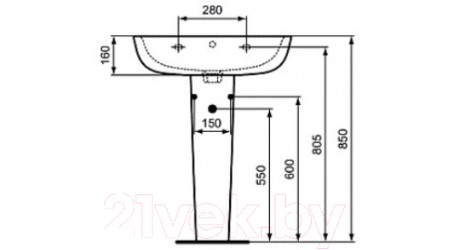 Пьедестал Ideal Standard Esedra T283901
