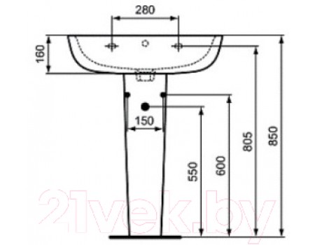 Пьедестал Ideal Standard Esedra T283901
