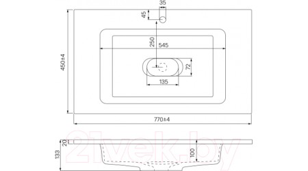 Умывальник IDDIS Optima Home 4508000i28
