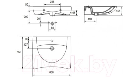 Умывальник Cersanit Etiuda (P-UM-ETI65/1)