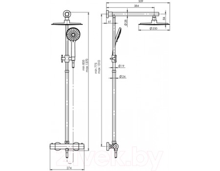 Душевая система Rubineta Etna + Thermo-15 / 625028