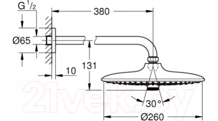 Верхний душ GROHE Euphoria 260 26458000