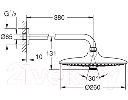Верхний душ GROHE Euphoria 260 26458000