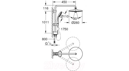 Душевая система GROHE Euphoria 260 27421002