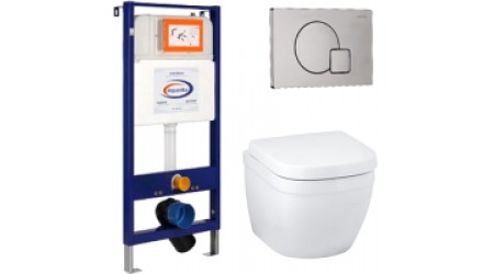 Унитаз подвесной с инсталляцией GROHE Euro 39206000 + 39330001 + 10.702.450.02.10