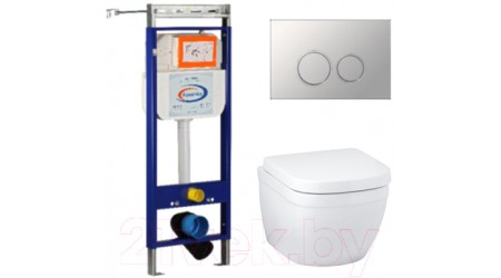 Унитаз подвесной с инсталляцией GROHE Euro 39206000 + 39330001 + 10.702.45B.02.19