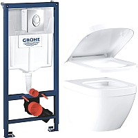Унитаз подвесной с инсталляцией GROHE Euro 39206000 + 39330001 + 38721001