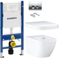 Унитаз подвесной с инсталляцией GROHE Euro 39328000 + 39330001 + 458.124.21.1