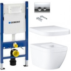 Унитаз подвесной с инсталляцией GROHE Euro 39328000 + 39330001 + 458.124.21.1