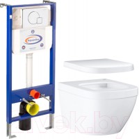 Унитаз подвесной с инсталляцией GROHE Euro Ceramic 39206000 + 39331001 + 10.702.450.02.10