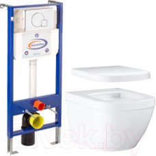 Унитаз подвесной с инсталляцией GROHE Euro Ceramic 39206000 + 39331001 + 10.702.450.02.10