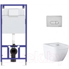 Унитаз подвесной с инсталляцией GROHE Euro Ceramic 39206000 + Novum 525 040000 + D3 040033