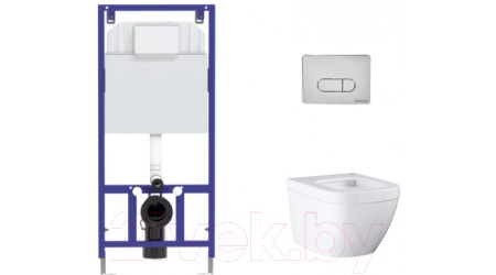 Унитаз подвесной с инсталляцией GROHE Euro Ceramic 39206000 + Novum 525 040000 + D3 040033