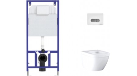Унитаз подвесной с инсталляцией GROHE Euro Ceramic 39206000 + Novum 525 040000 + D7 040037