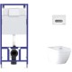 Унитаз подвесной с инсталляцией GROHE Euro Ceramic 39206000 + Novum 525 040000 + D7 040037