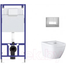 Унитаз подвесной с инсталляцией GROHE Euro Ceramic 39206000 + Novum 525 040000 + S3 040043