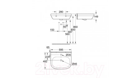 Умывальник со смесителем GROHE Euro Ceramic 60 со смесителем 39642000