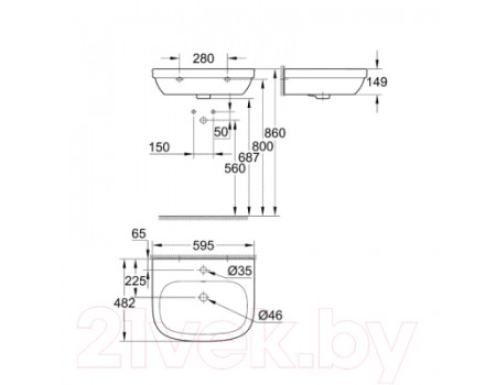 Умывальник со смесителем GROHE Euro Ceramic 60 со смесителем 39642000