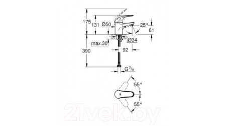 Комплект смесителей GROHE Euroeco 124428 