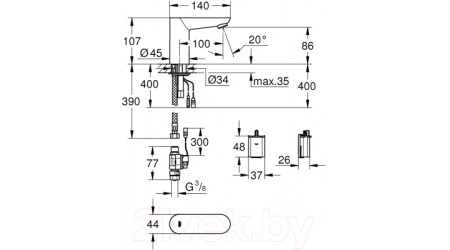 Кран на одну воду GROHE Euroeco Cosmopolitan E 36271000 