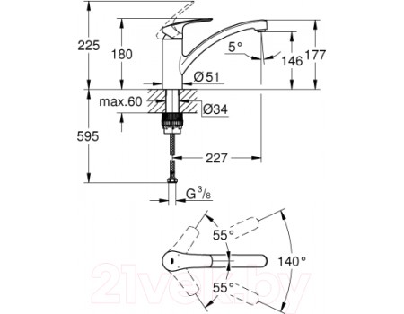 Смеситель GROHE Eurosmart 33281003 