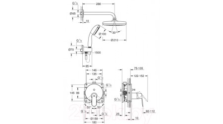Душевая система GROHE Eurosmart Cosmopolitan 25219001