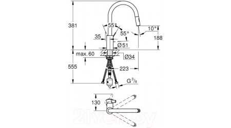Смеситель GROHE Eurosmart Cosmopolitan 31481001 