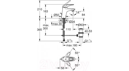 Смеситель GROHE Eurostyle белая луна 33558LS3 