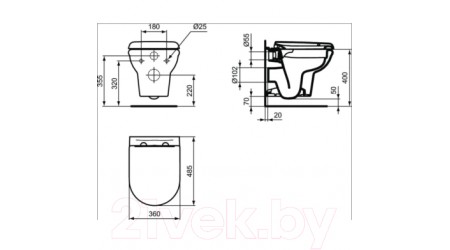 Унитаз подвесной с инсталляцией Ideal Standard Exacto X022601