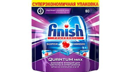 Таблетки для посудомоечных машин Finish Quantum Max (80шт)