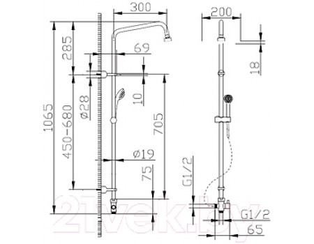 Душевая система Bravat Fit-S D283CP-2A-RUS