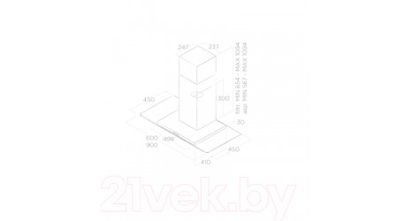 Вытяжка Т-образная Elica Flat Glass IX/A/60