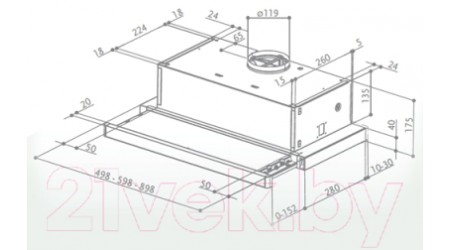 Вытяжка телескопическая Faber Flox IX A50 (315.0567.352)