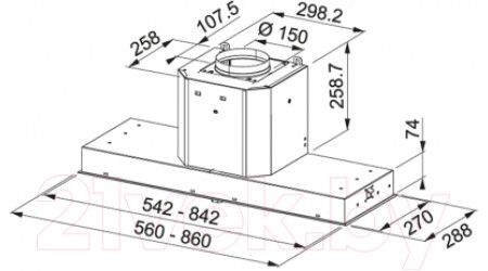 Вытяжка скрытая Franke FMY 608 BI WH  (110.0456.721)