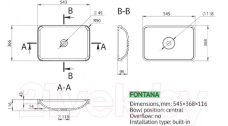 Умывальник Miraggio Fontana