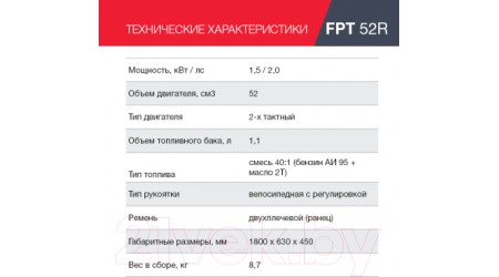 Бензокоса Fubag FPT 52 R / 41049 (38713)