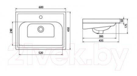 Умывальник CeraStyle Frame 60
